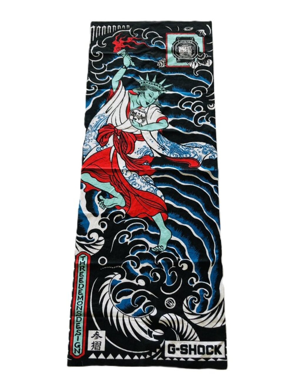 G-SHOCK x Three Demons Design Japanese Tenugui Towel Liberty Ukiyo-e Style